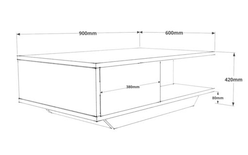 ASPEN Couchtisch – Modernes Design mit Ablagen und Barfach erhaeltlich in 14 Varianten2