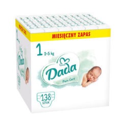 Dada Pure Care 1 New Born (2-5 kg), 138 Stück, Windeln mit Feuchtigkeitskennzeichnung