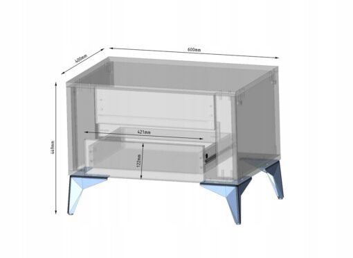 Nachttisch EVEL 4 60 cm Weiss Matt Hochglanz LED3