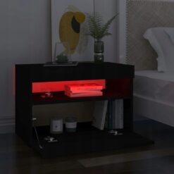 Nachttisch mit LED Beleuchtung schwarz 60x35x40 cm5