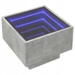 Nachttisch mit LED Infinity Betonoptik Grau 40x40x30 cm3