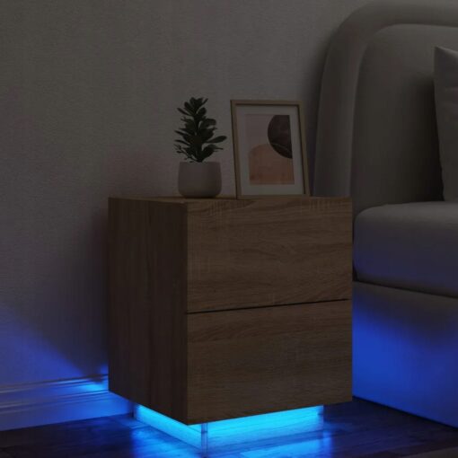 Nachttisch mit LED Sonoma Eiche Holzwerkstoff2