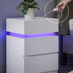 Nachttisch weiss mit LED Beleuchtung2