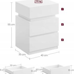 Nachttisch weiss mit LED Beleuchtung4