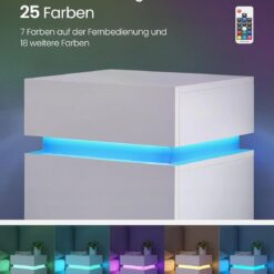 Nachttisch weiss mit LED Beleuchtung6