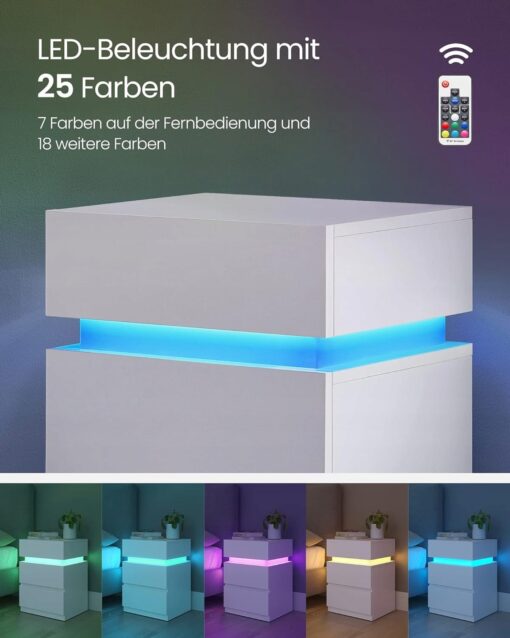 Nachttisch weiss mit LED Beleuchtung6