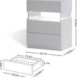 LED Nachttisch mit 3 Schubladen Acryl in 7 Varianten4